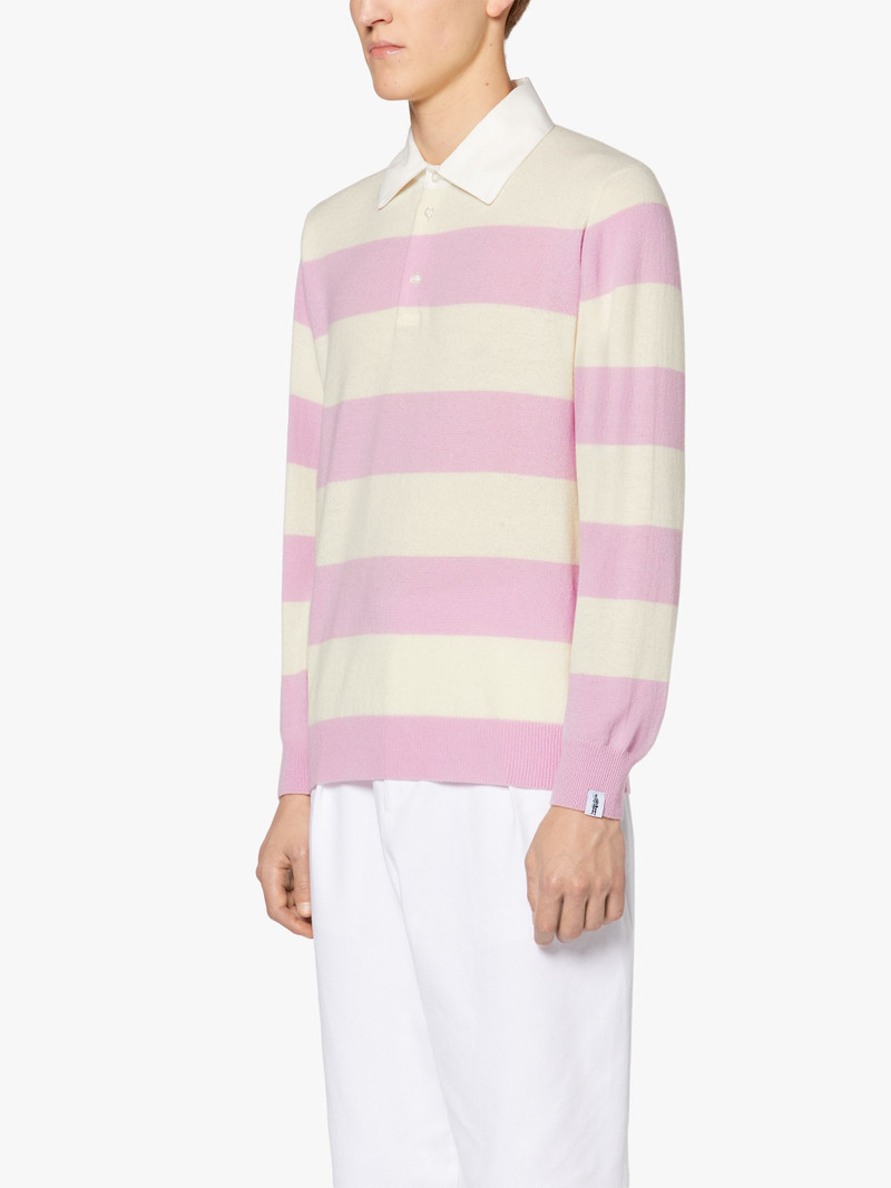 PINK WOOL KNITTED RUGBY SHIRT | GKM-202 3