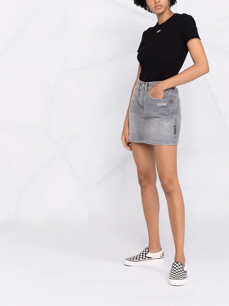logo-print denim skirt 6