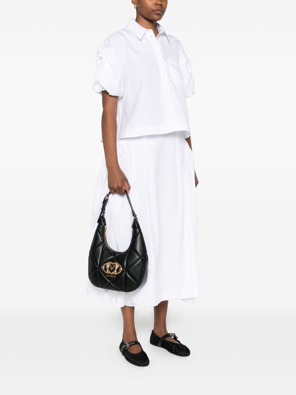 quilted logo-plaque shoulder bag - 2