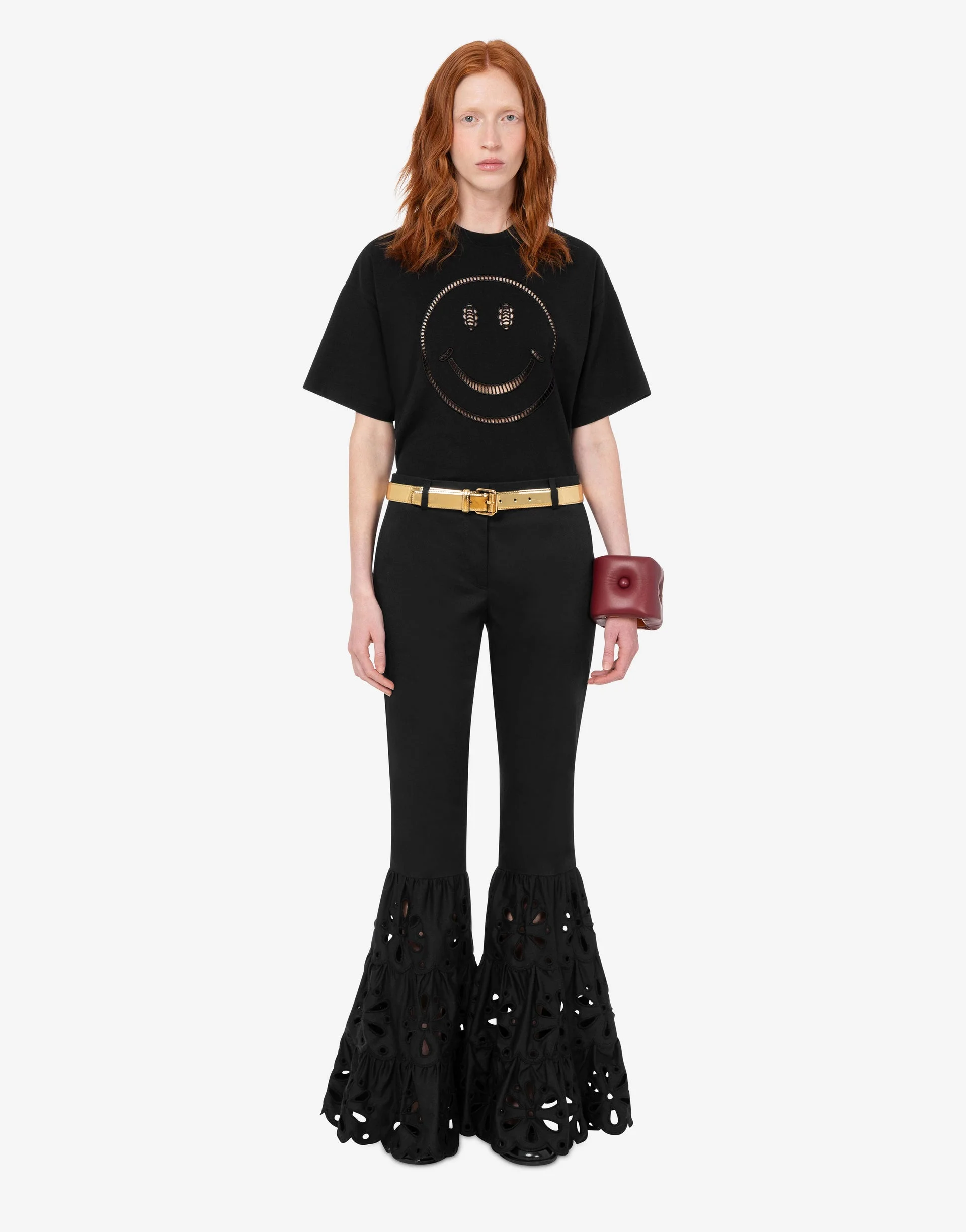 EMBROIDERED COTTON POPLIN PANTS - 1