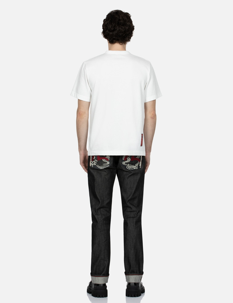 SEAGULL TEXTURED EMBROIDERY SLIM FIT JEANS #2010 5