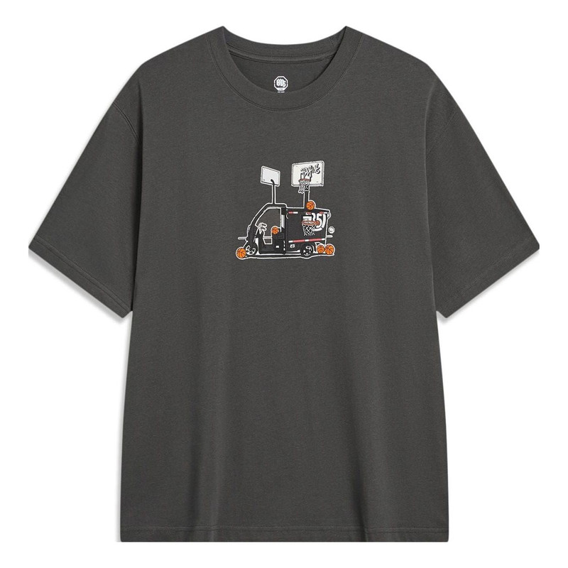 Li-Ning BadFive Dream With Hoops Graphic T-shirt 'Washed Black' AHST915-3 - 1