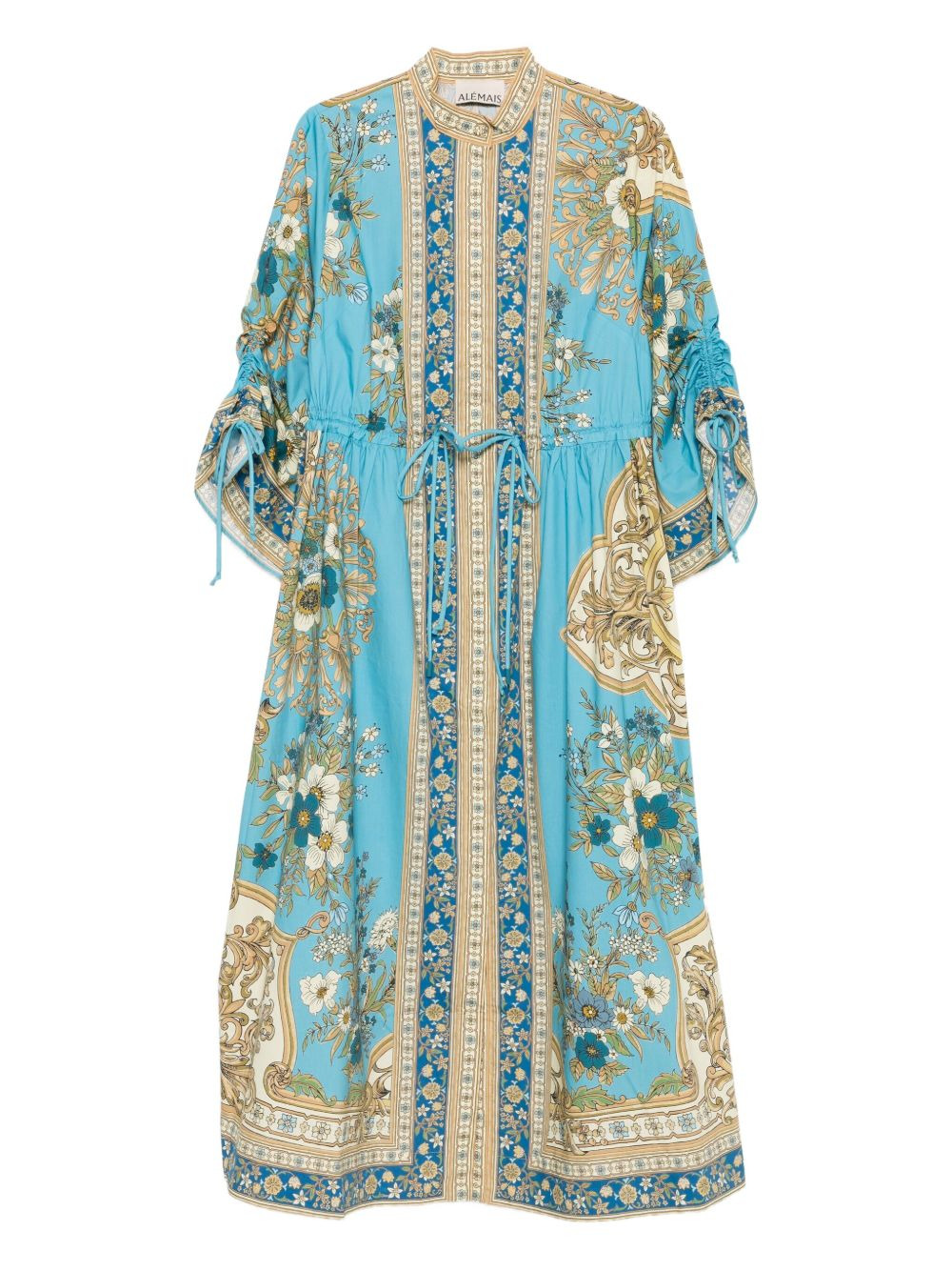 Cassie Pool floral-print drawstring midi dress - 1
