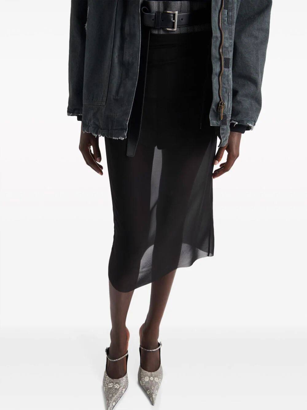 Prada Women Gonna Pencil In Georgette - 4
