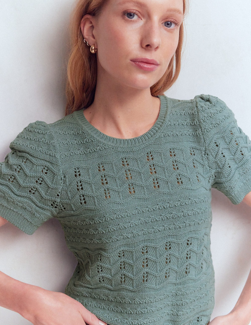 Monica Pointelle T-Shirt-Blue 7