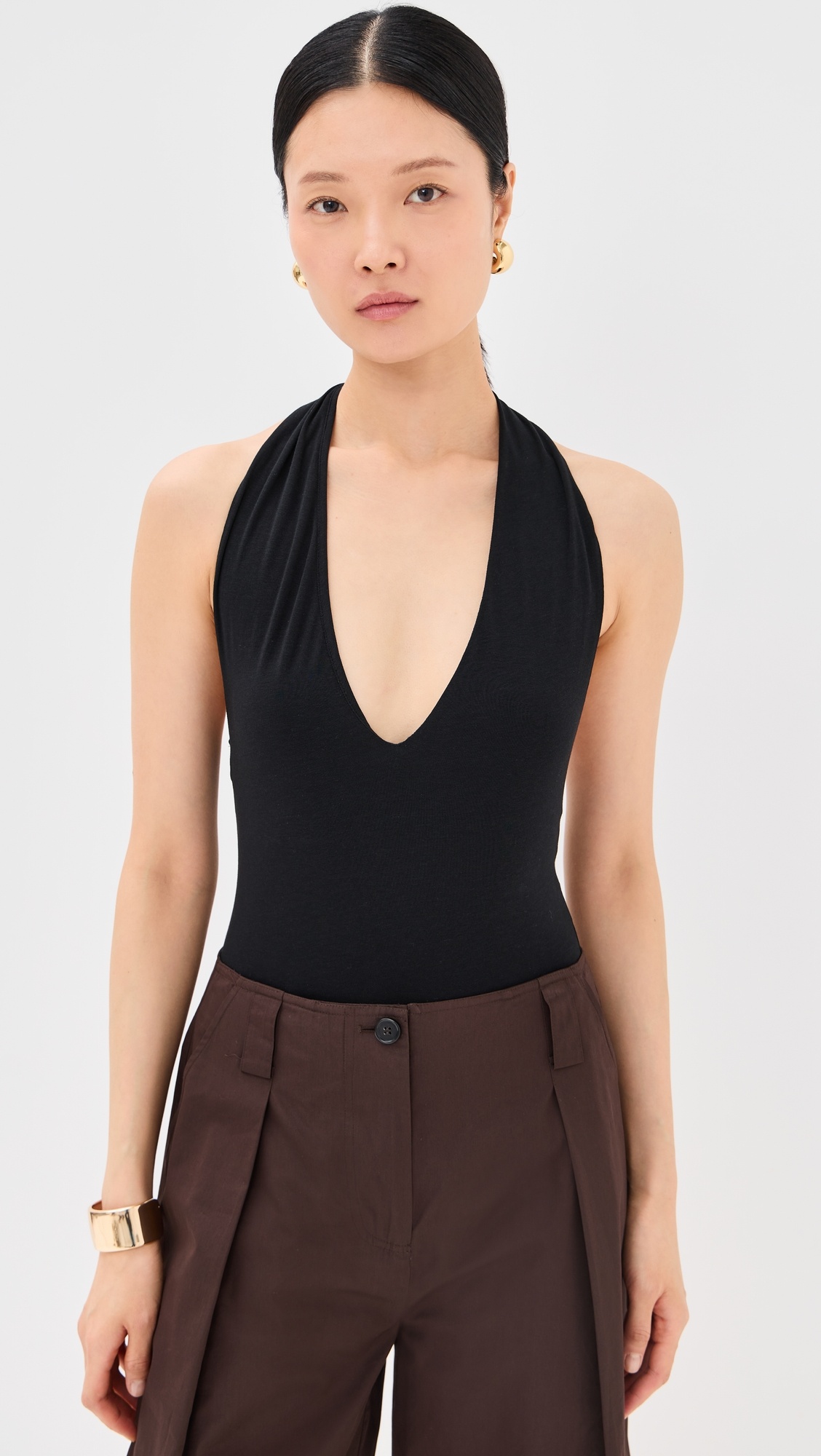 Cotton Tencel Halter Bodysuit - 6