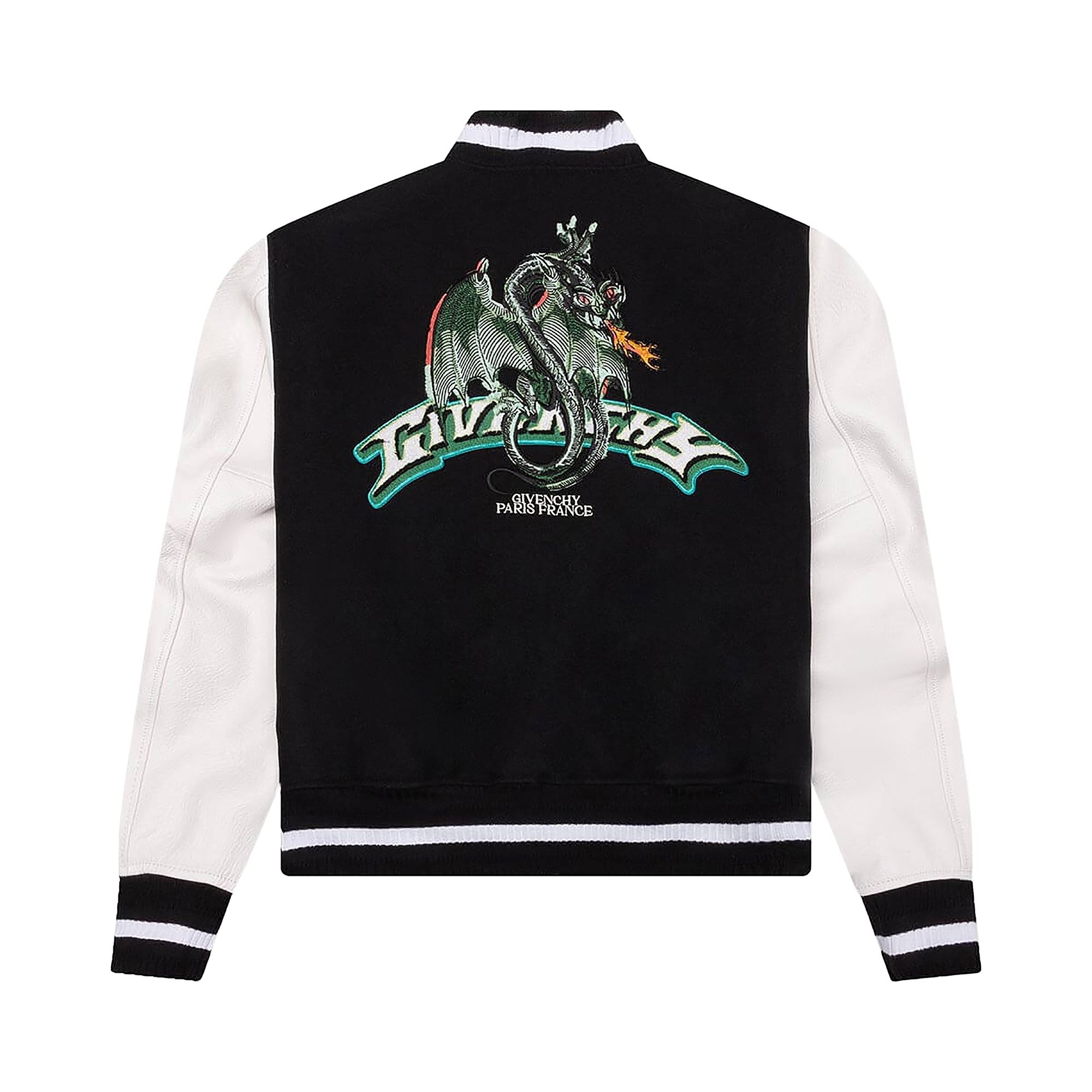 Givenchy Varsity Wool & Grained Leather 'Black/White' - 2