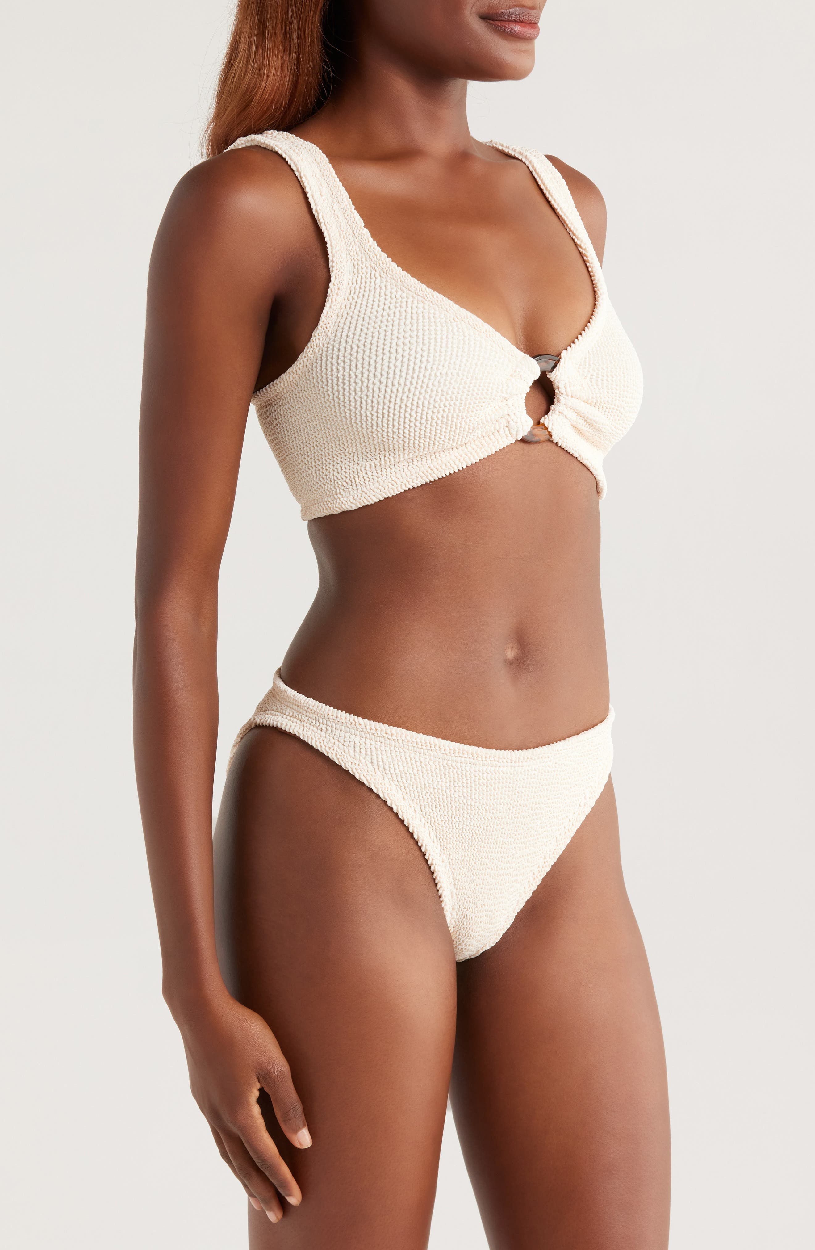 Hunza G Julia O-Ring Two-Piece Swimsuit in Blush at Nordstrom - 3