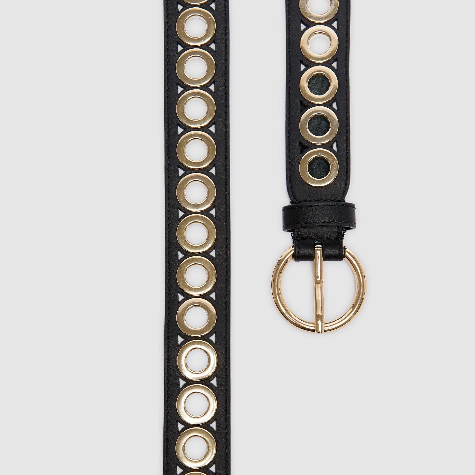 BELT WITH ROUND BUCKLE AND EYELETS - 3