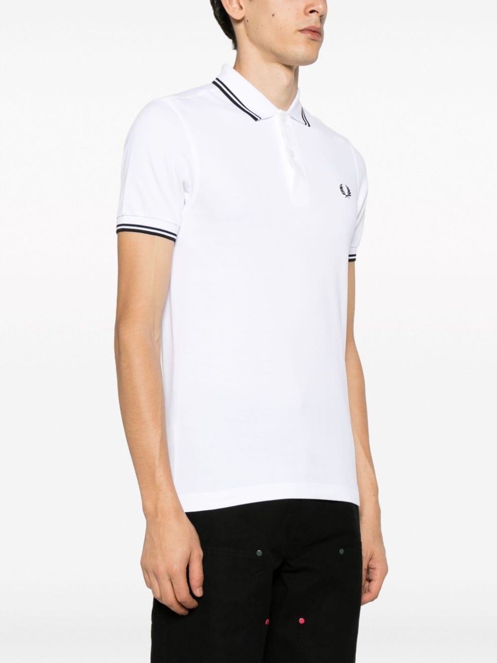 logo-embroidered cotton polo shirt - 3