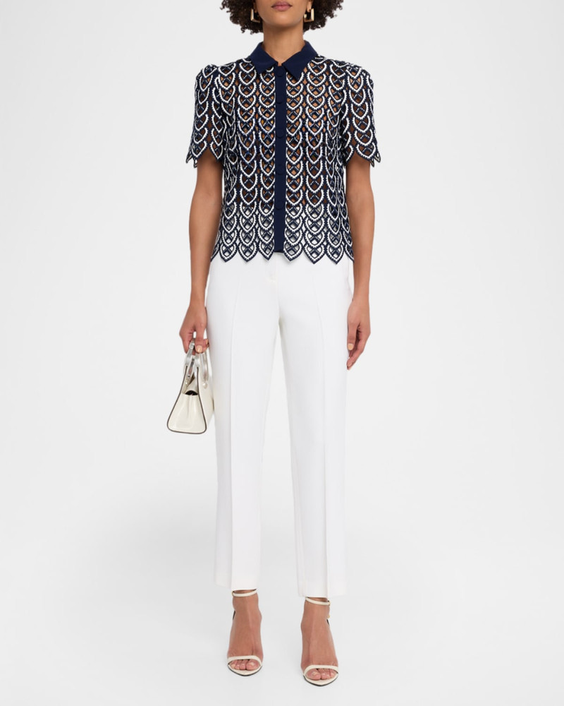 MILLY Addison Collared Lace Top outlook