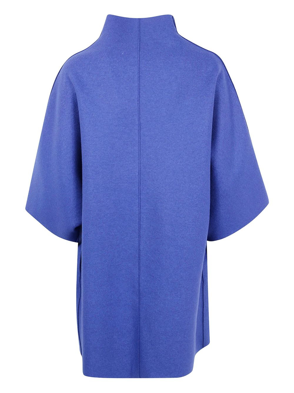 mantle folded-collar short-sleeve coat - 2