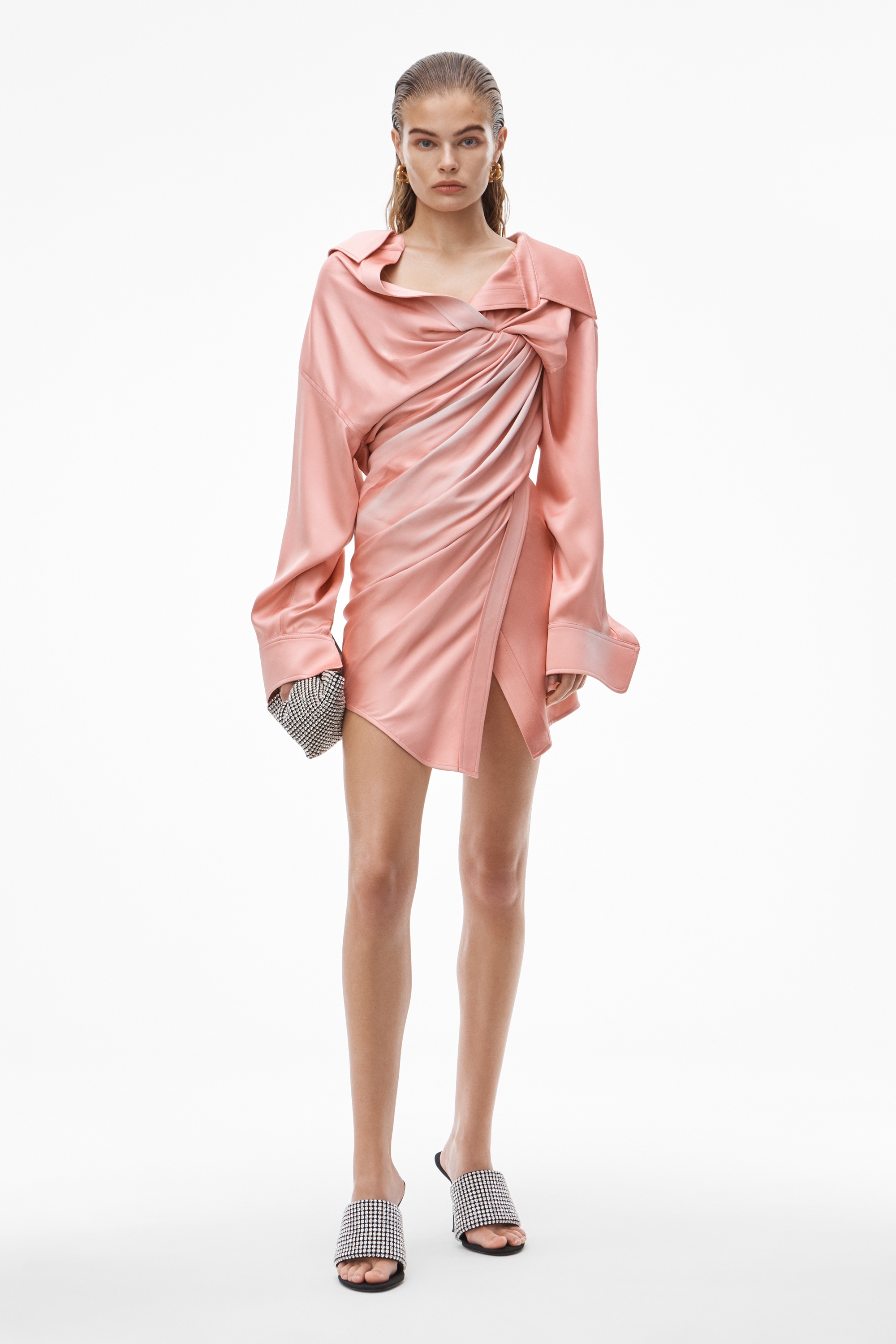 DRAPED ASYMMETRIC CORSET DRESS IN SILK - 2
