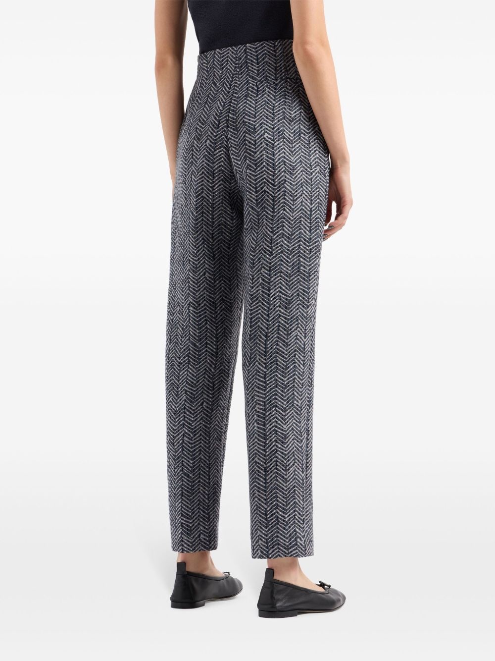 high-waisted chevron trousers - 3