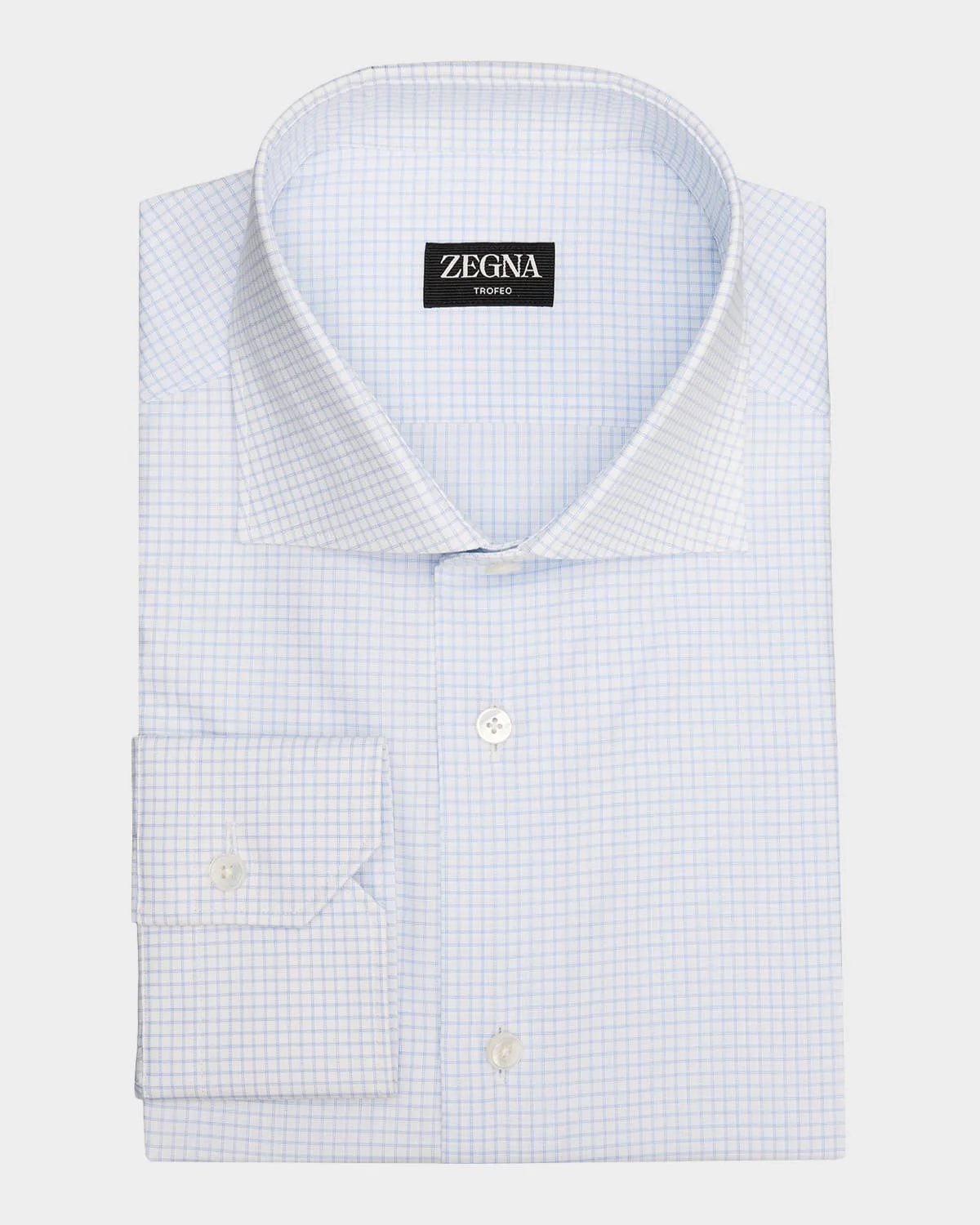 Men's Trofeo Cotton Micro-Check Dress Shirt - 1