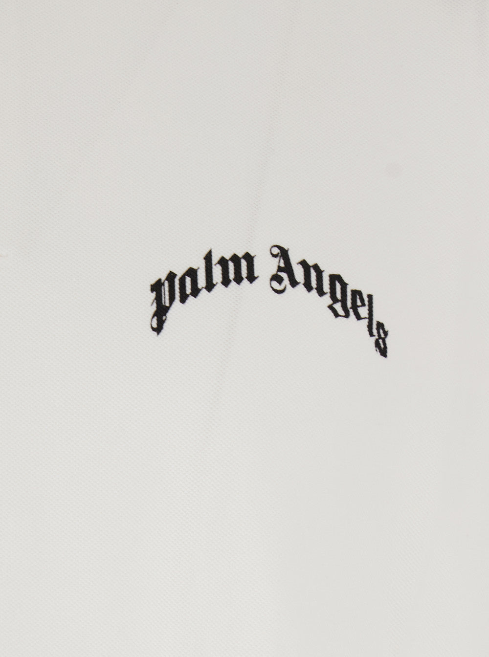 Palm Angels Men White Polo Shirt With Logo Lettering On Front And Rear In Cotton Piquet Man - 3