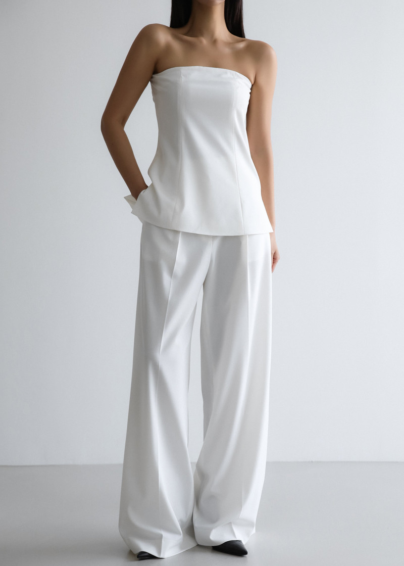 Abbie Strapless Top - White 9