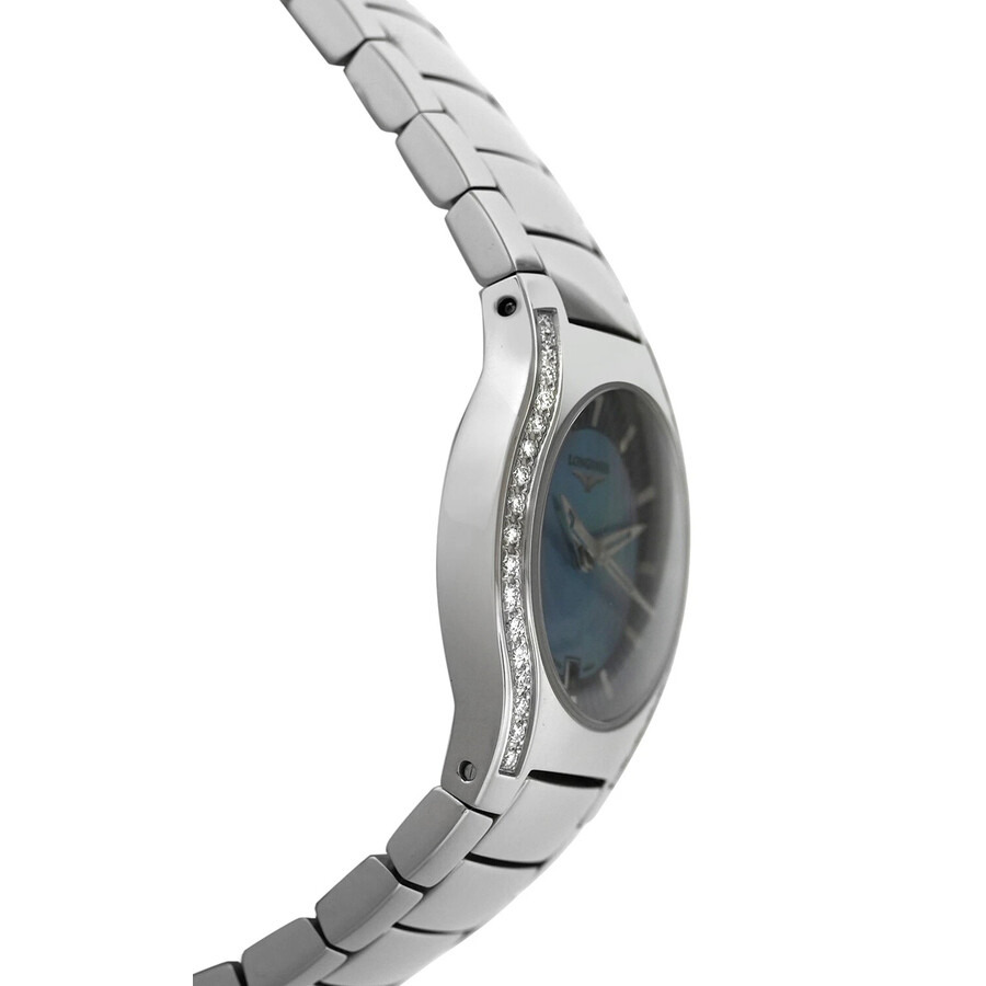 Pre-owned Longines Oposition Round Quartz Diamond Black Dial Ladies Watch L3.125.0.89.6 - 3