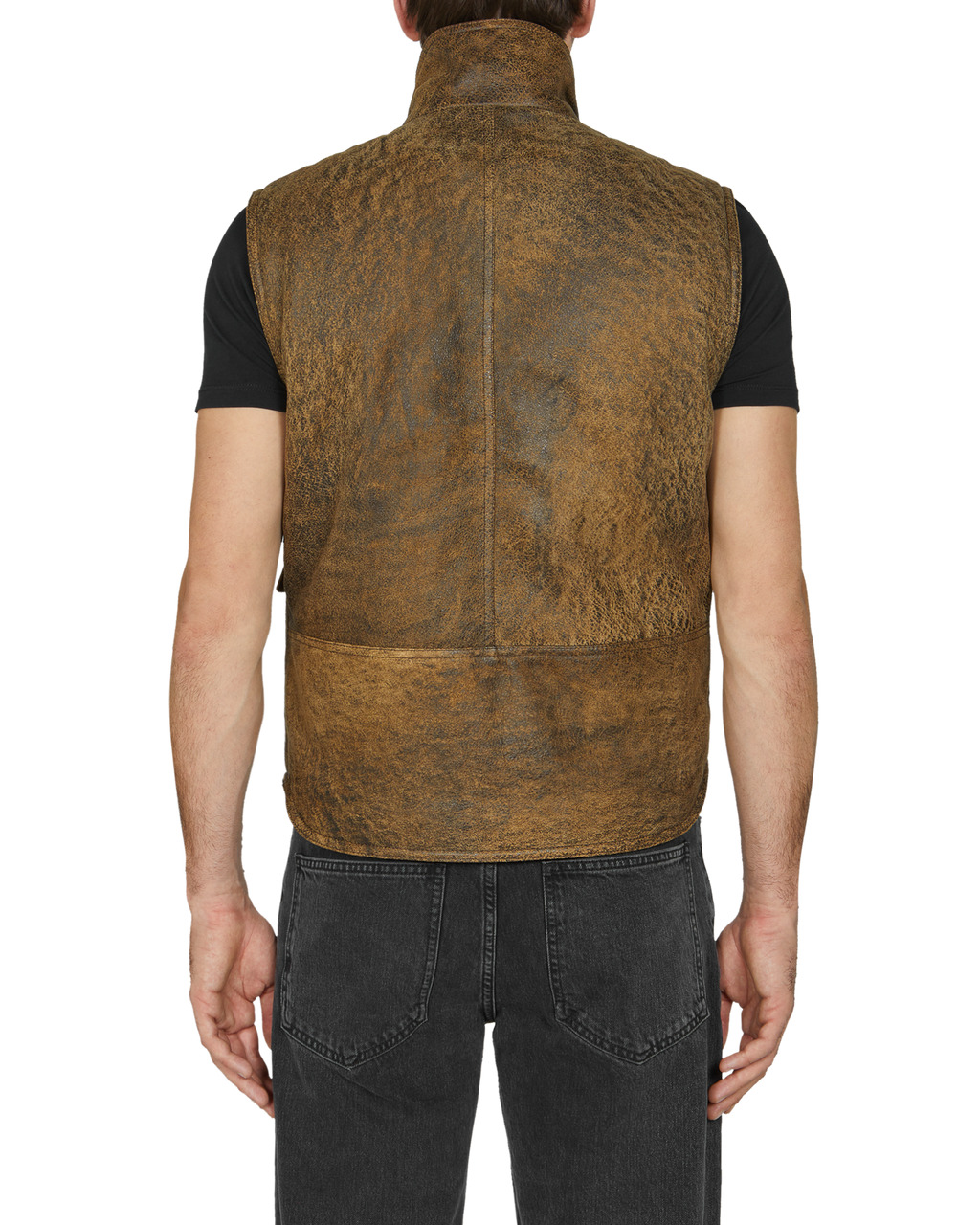 TREATED LEATHER CARGO VEST - 5