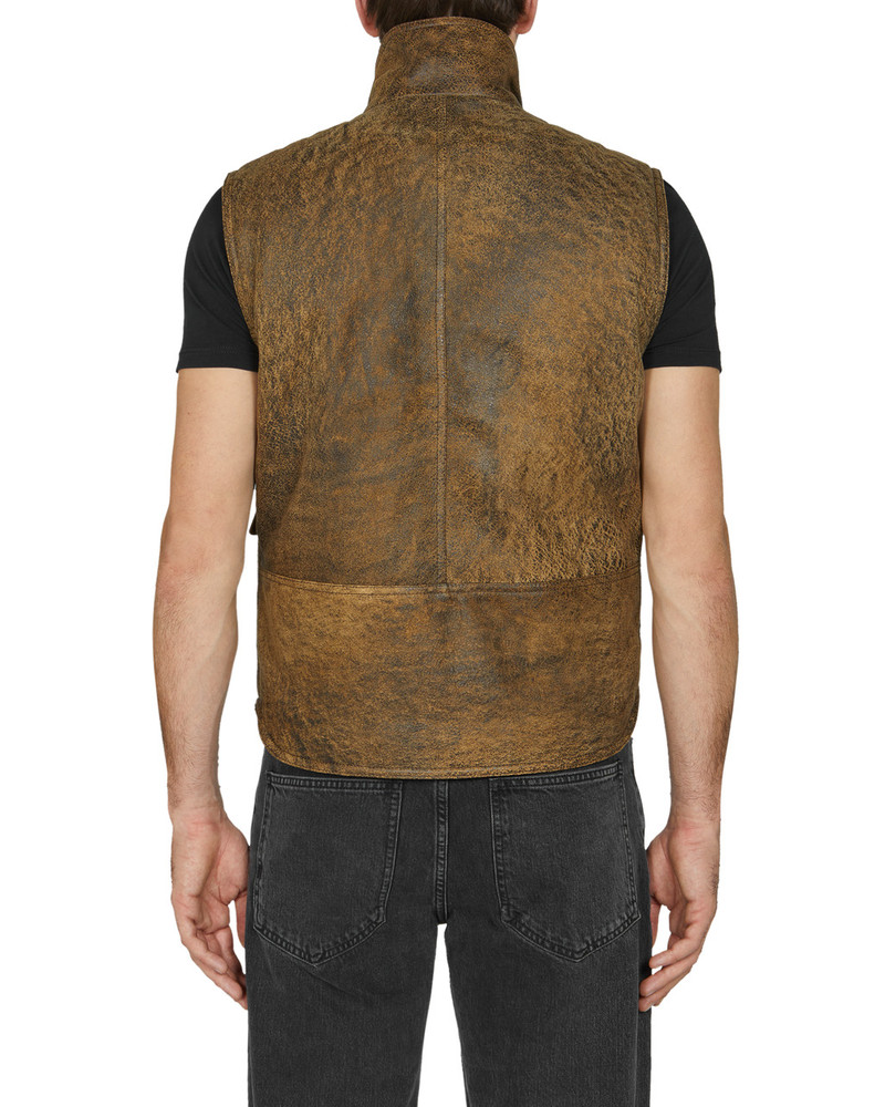 TREATED LEATHER CARGO VEST 5