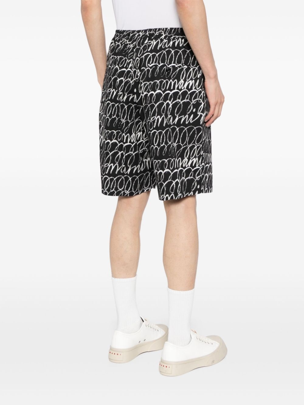 echoes-print cotton shorts - 4