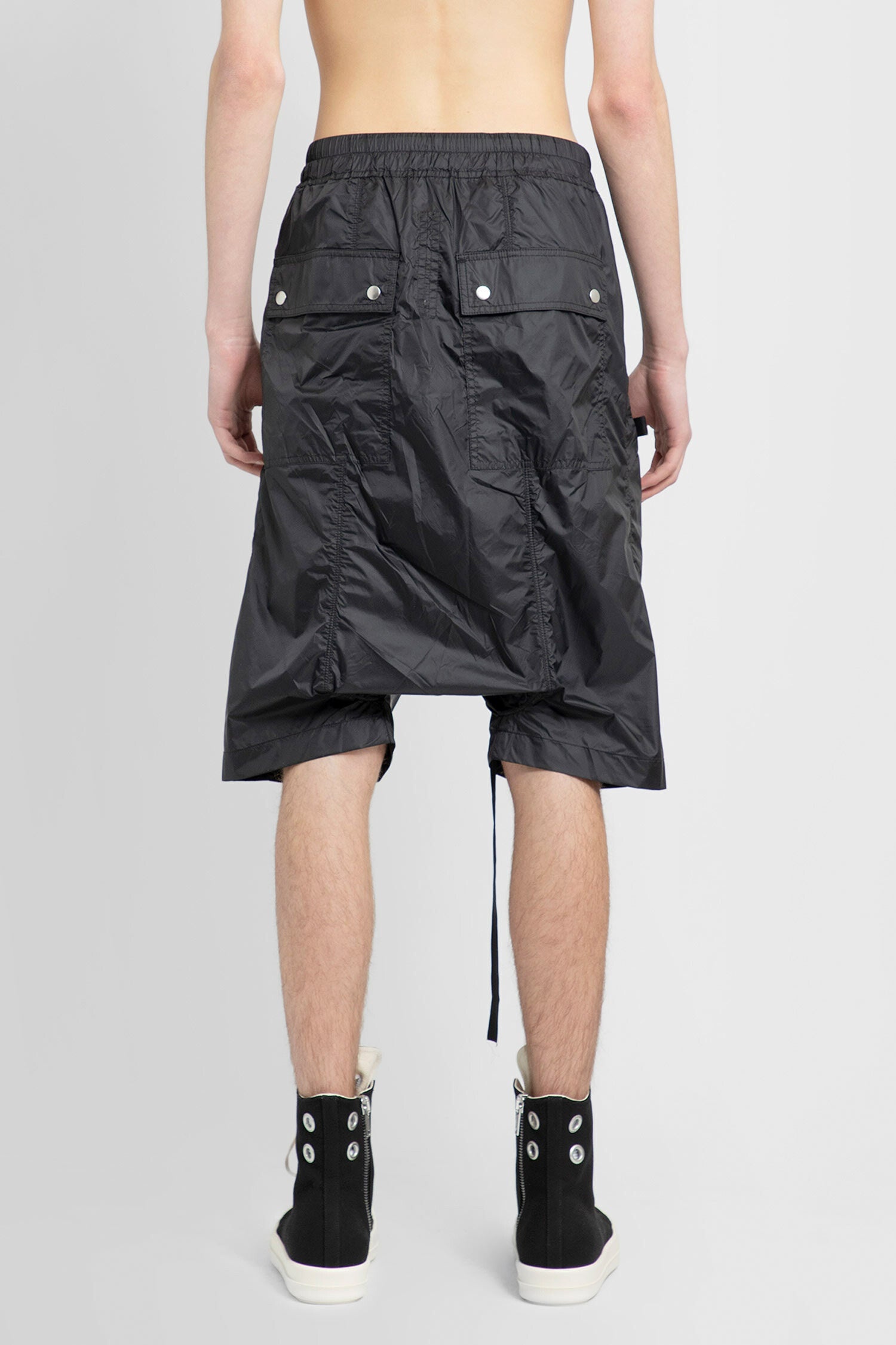 RICK OWENS MAN BLACK SHORTS - 4