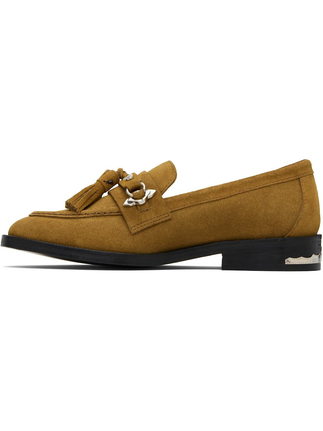 Khaki Suede Loafers - 3