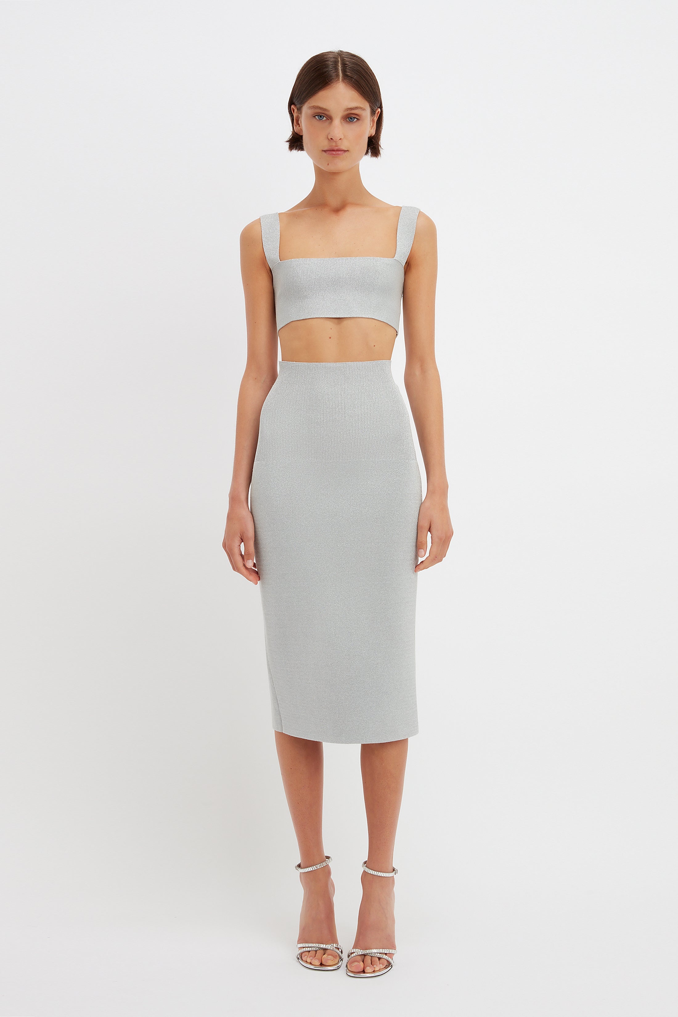 VB Body Strap Bandeau Top in Silver - 2