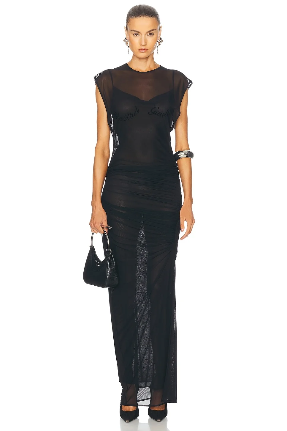 Velvet Flock Long Dress - 1