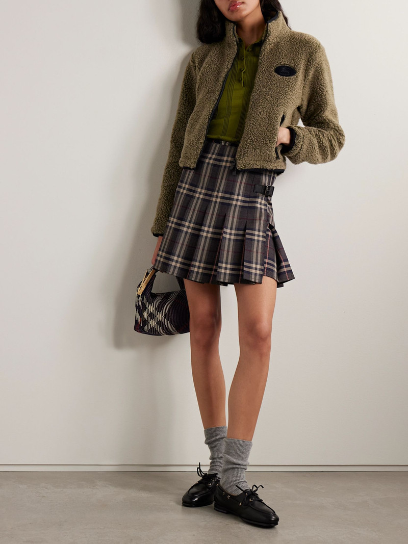 Burberry Appliquéd fleece jacket Green outlook