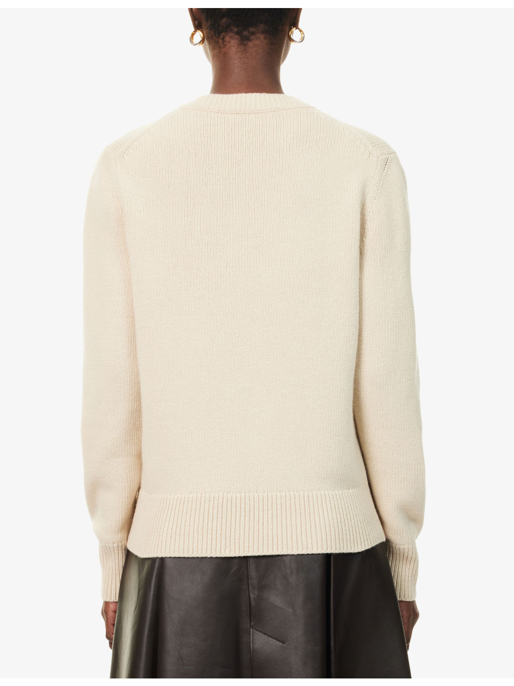 Brand-Intarsia Round-Neck Wool And Cashmere Jumper - 4