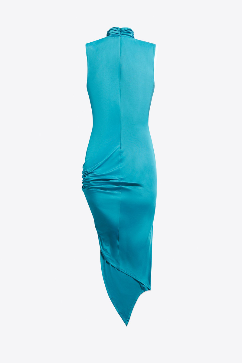 AREA CRYSTAL CLUSTER DRAPED MIDI DRESS outlook