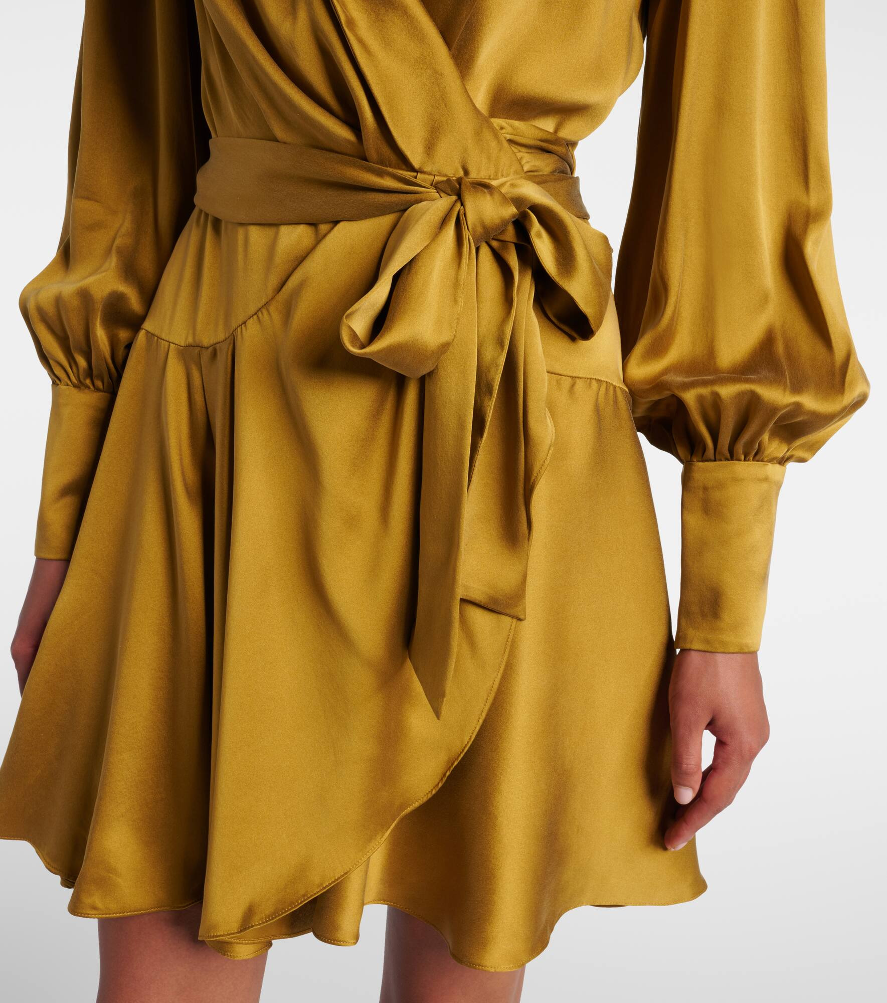 Silk satin wrap dress - 5