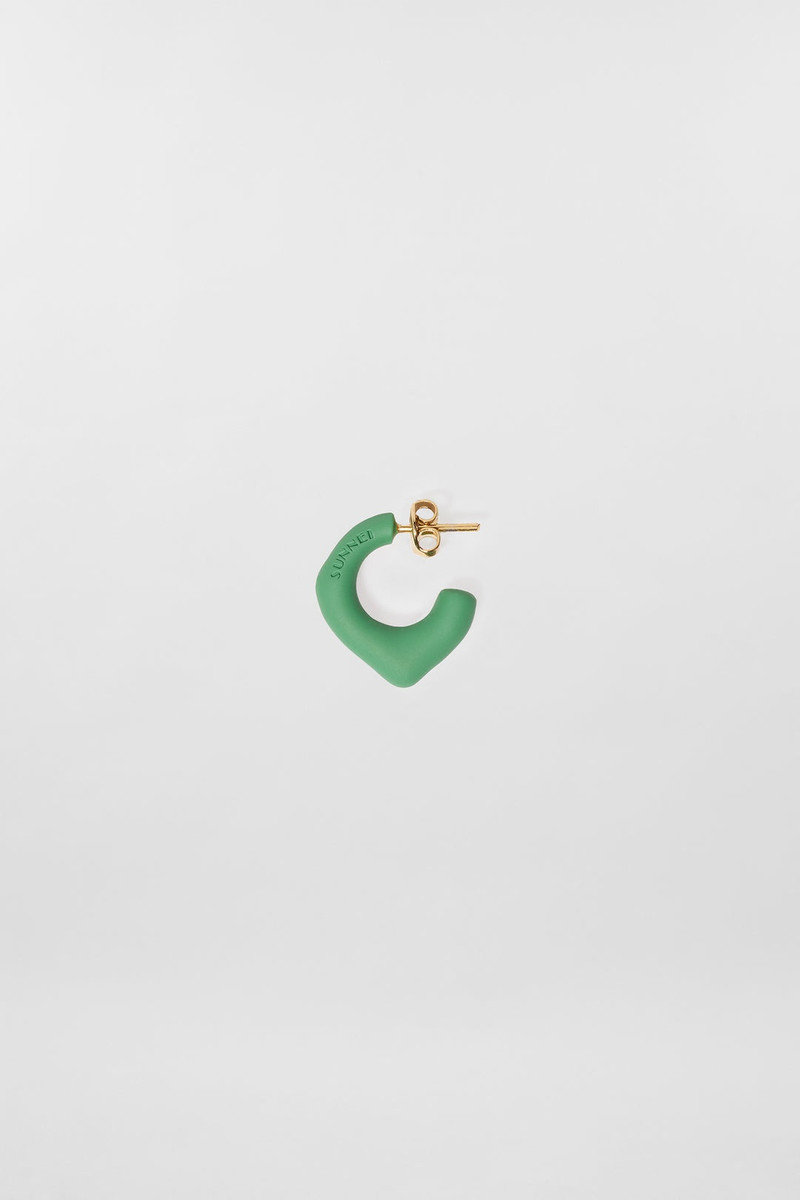 SINGLE METALLIZED EARRING / 녹색 매트 1
