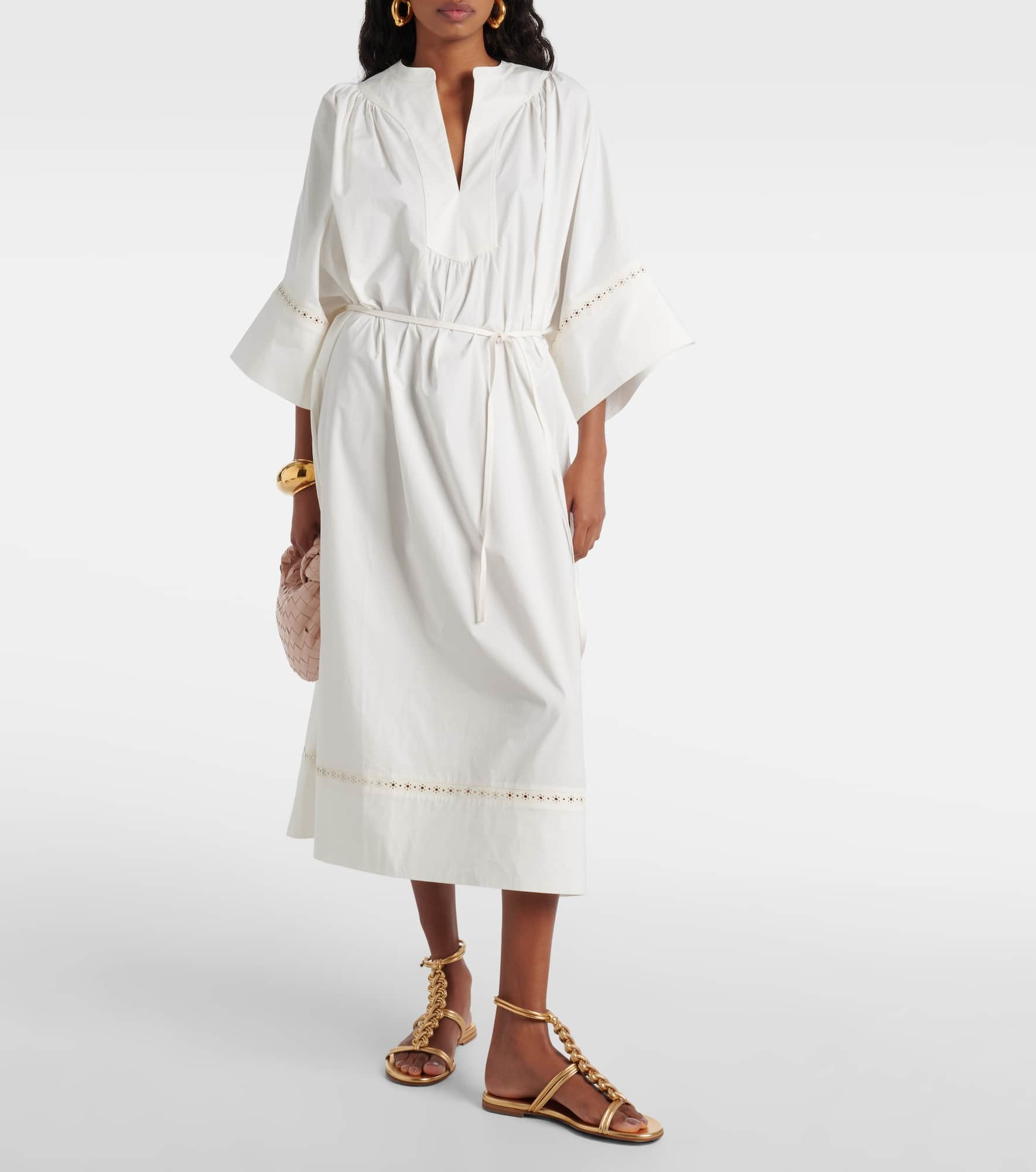 Belted cotton-blend maxi dress - 2