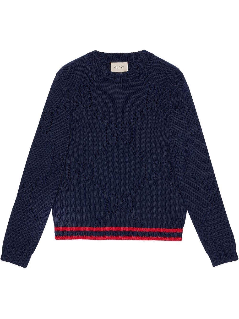 Web trim perforated knit jumper - 1