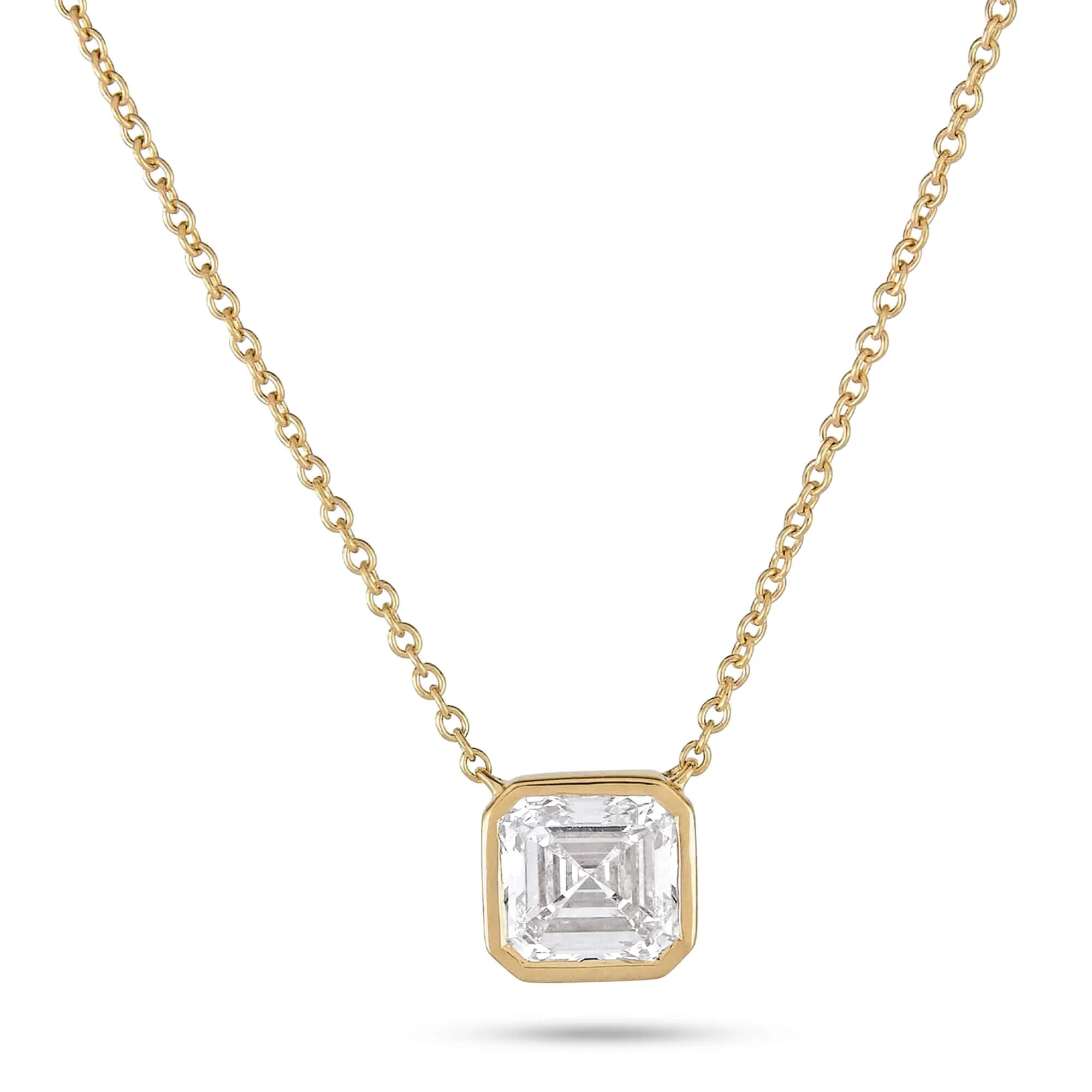 1 CTW LAB-Created Asscher Necklace - 1