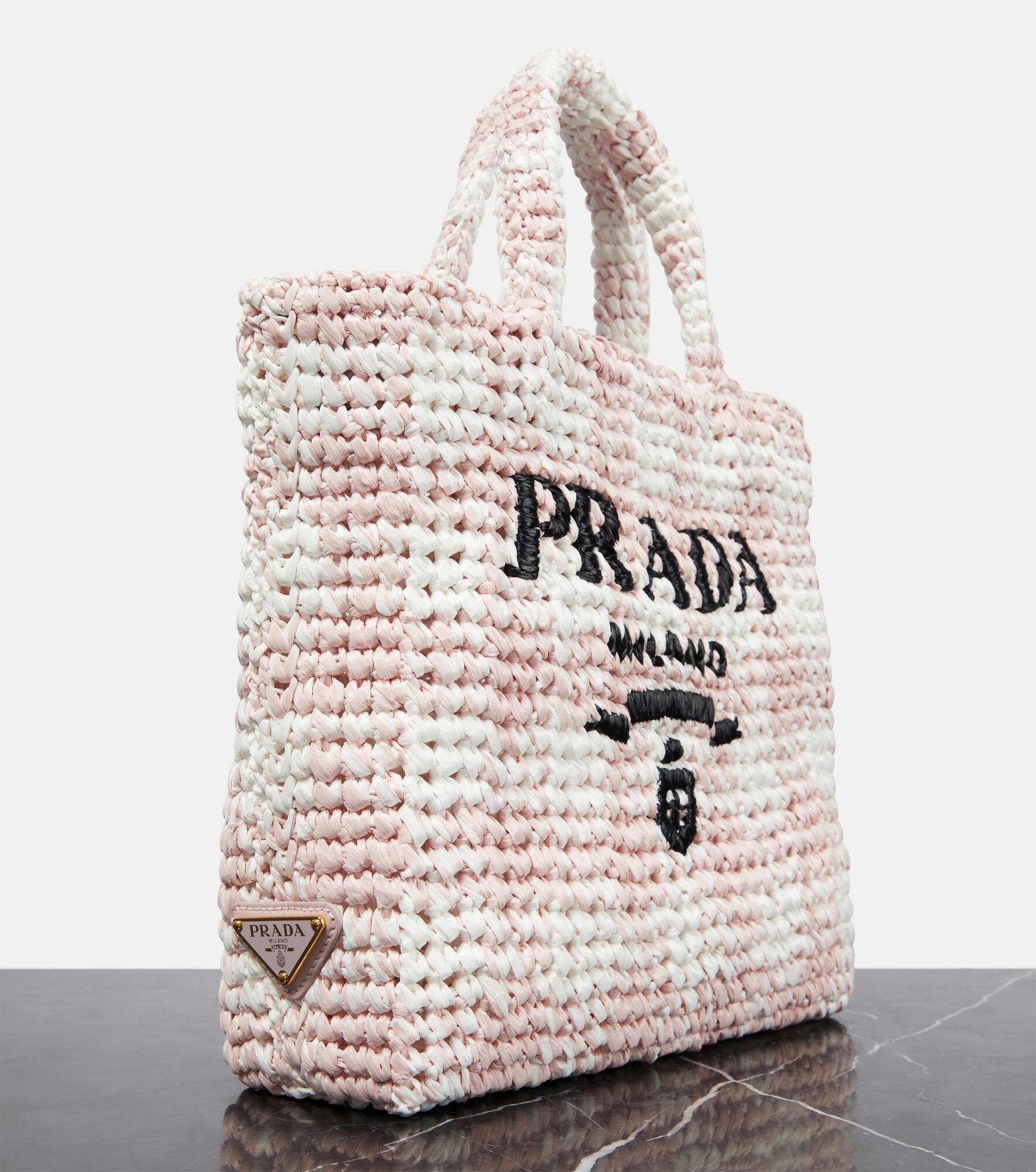 Logo raffia-effect shopper - 6
