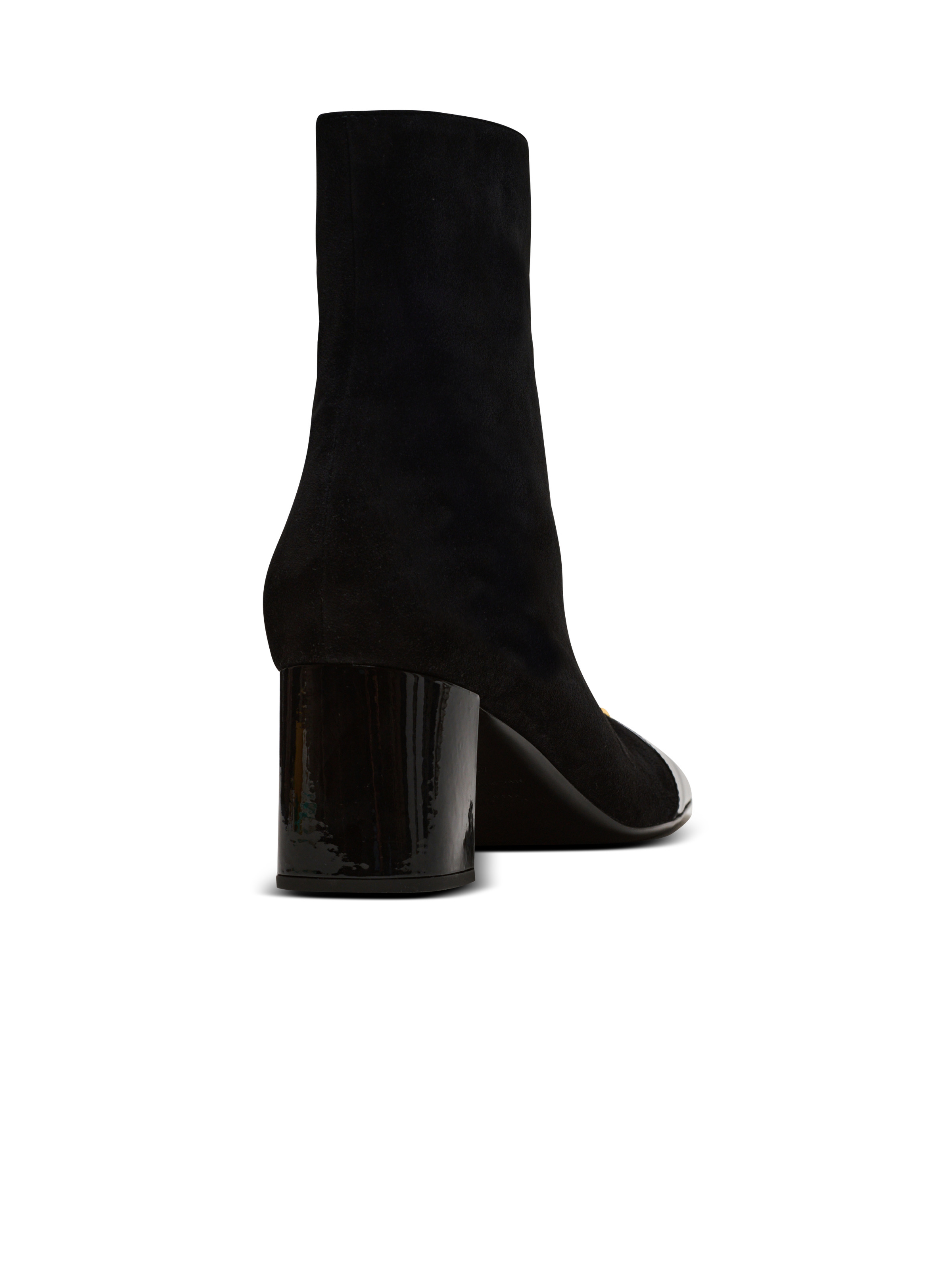 Suede Edna ankle boots with patent leather toes - 8