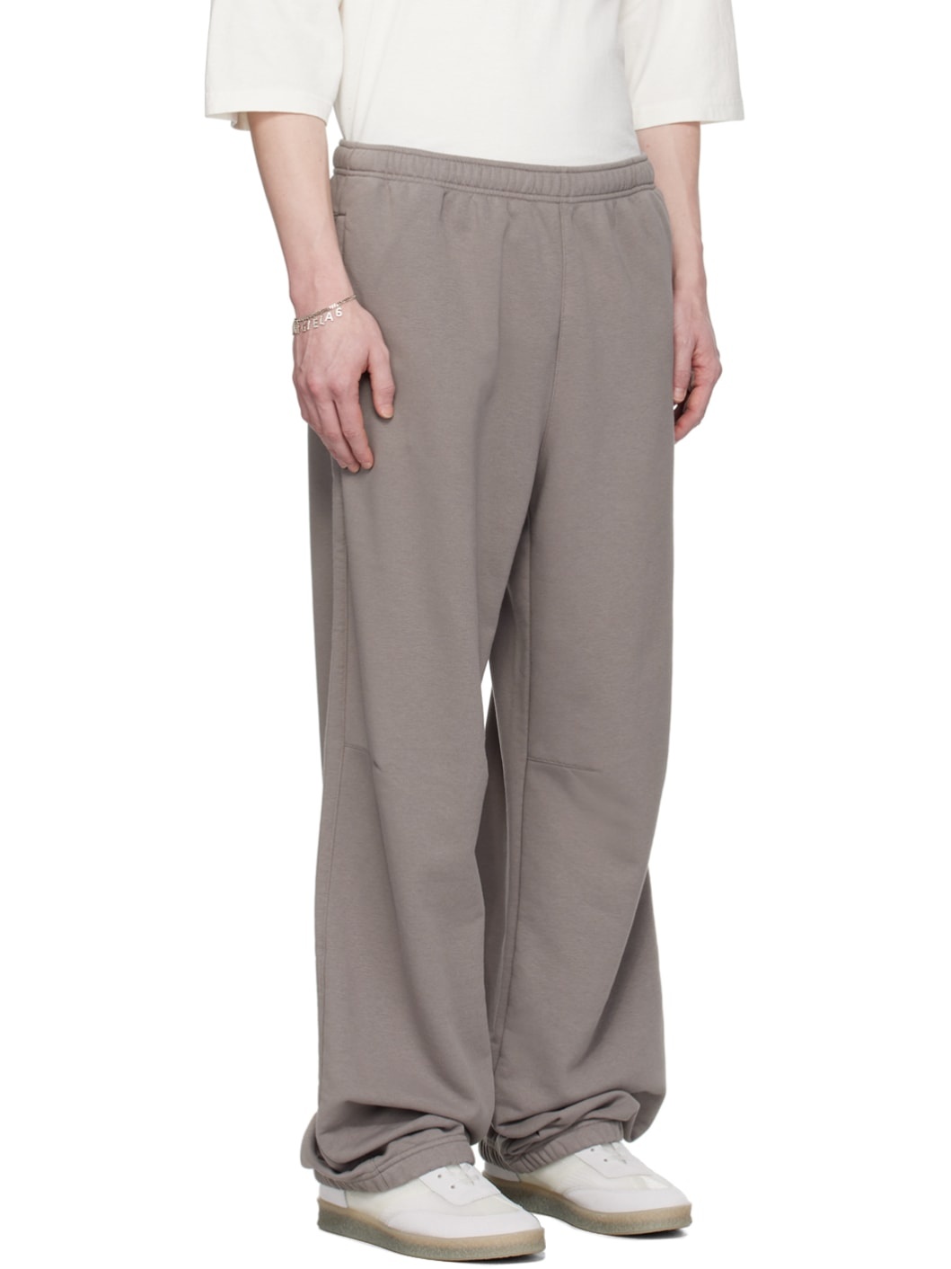 Taupe Embroidered Sweatpants - 2