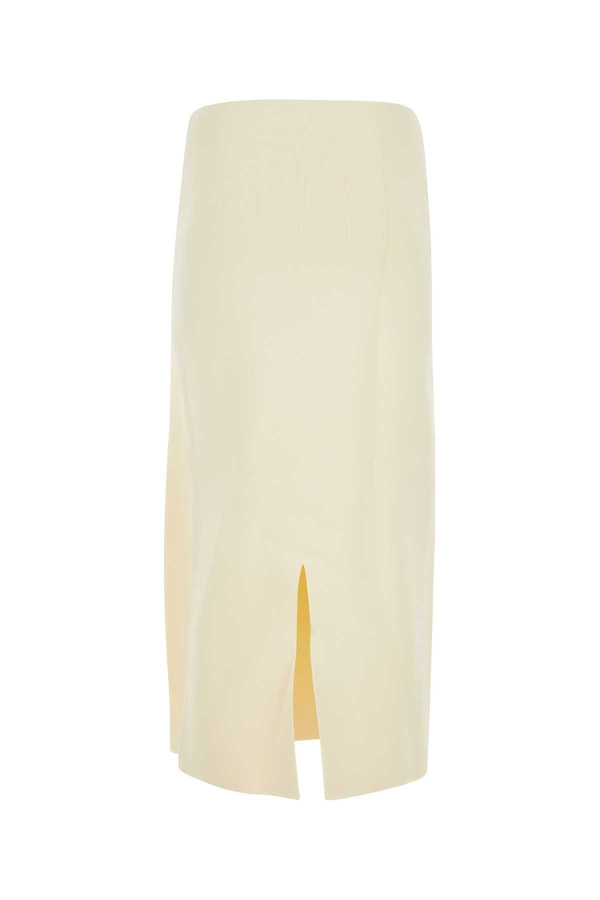 Jil Sander Women Ivory Viscose Blend Skirt - 2