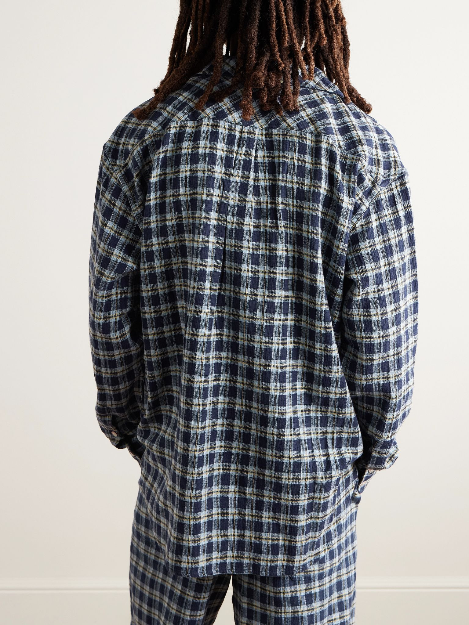 Dune Checked Cotton Shirt Navy - 3