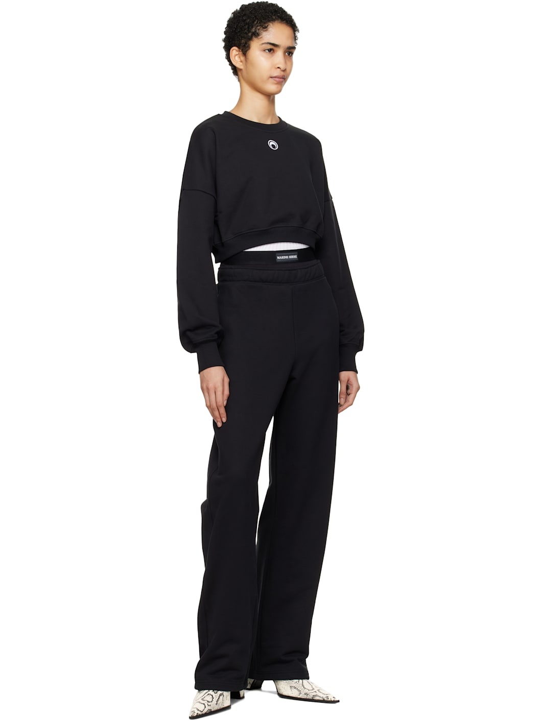 Black Moon Logo Fleece Cropped Sweatshirt - 4