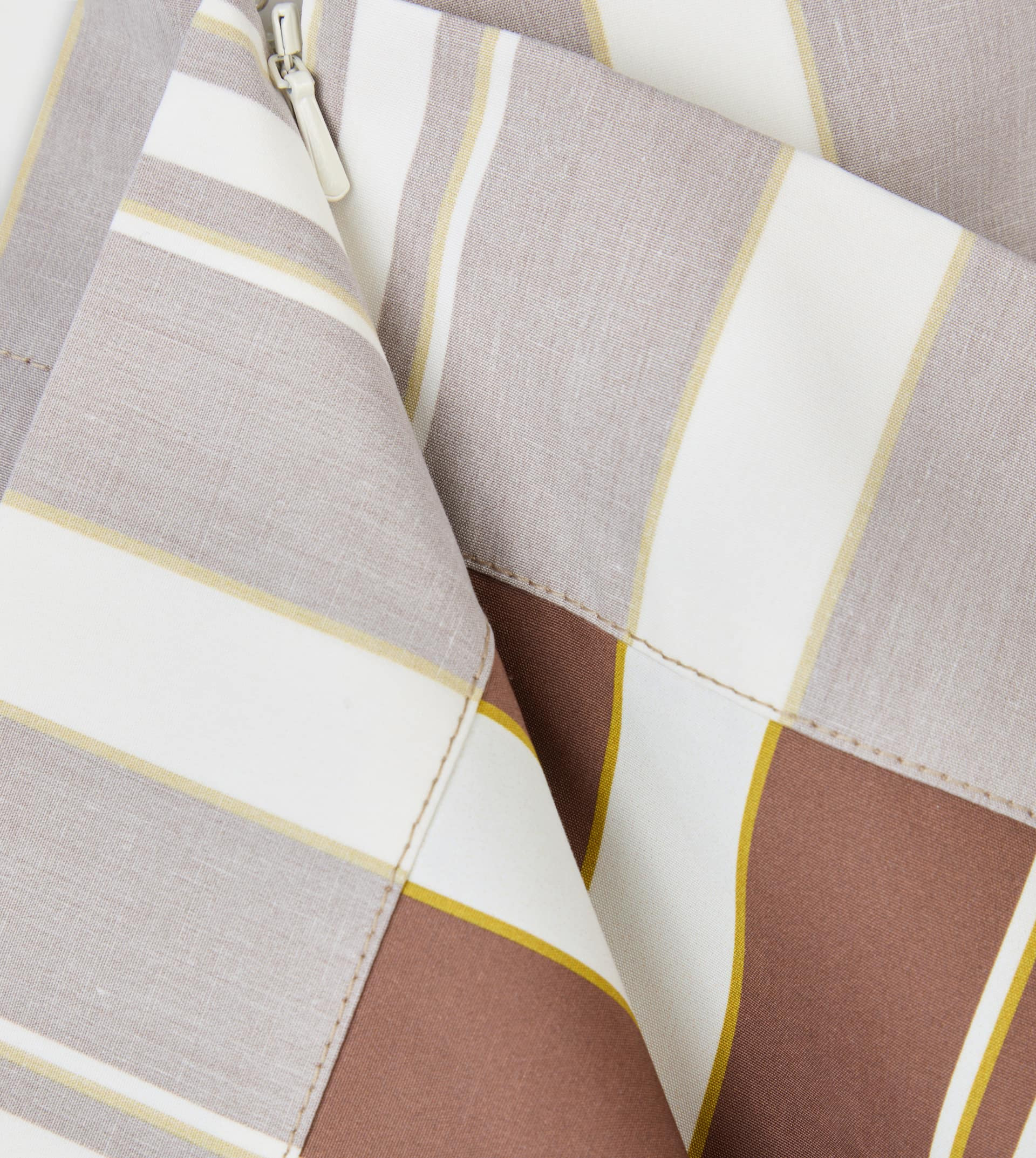 MINISKIRT IN COTTON - BROWN, WHITE, YELLOW - 6