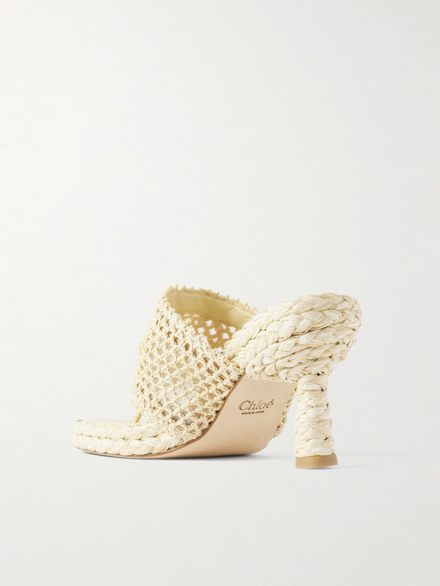 Isla crocheted raffia mules Beige - 3
