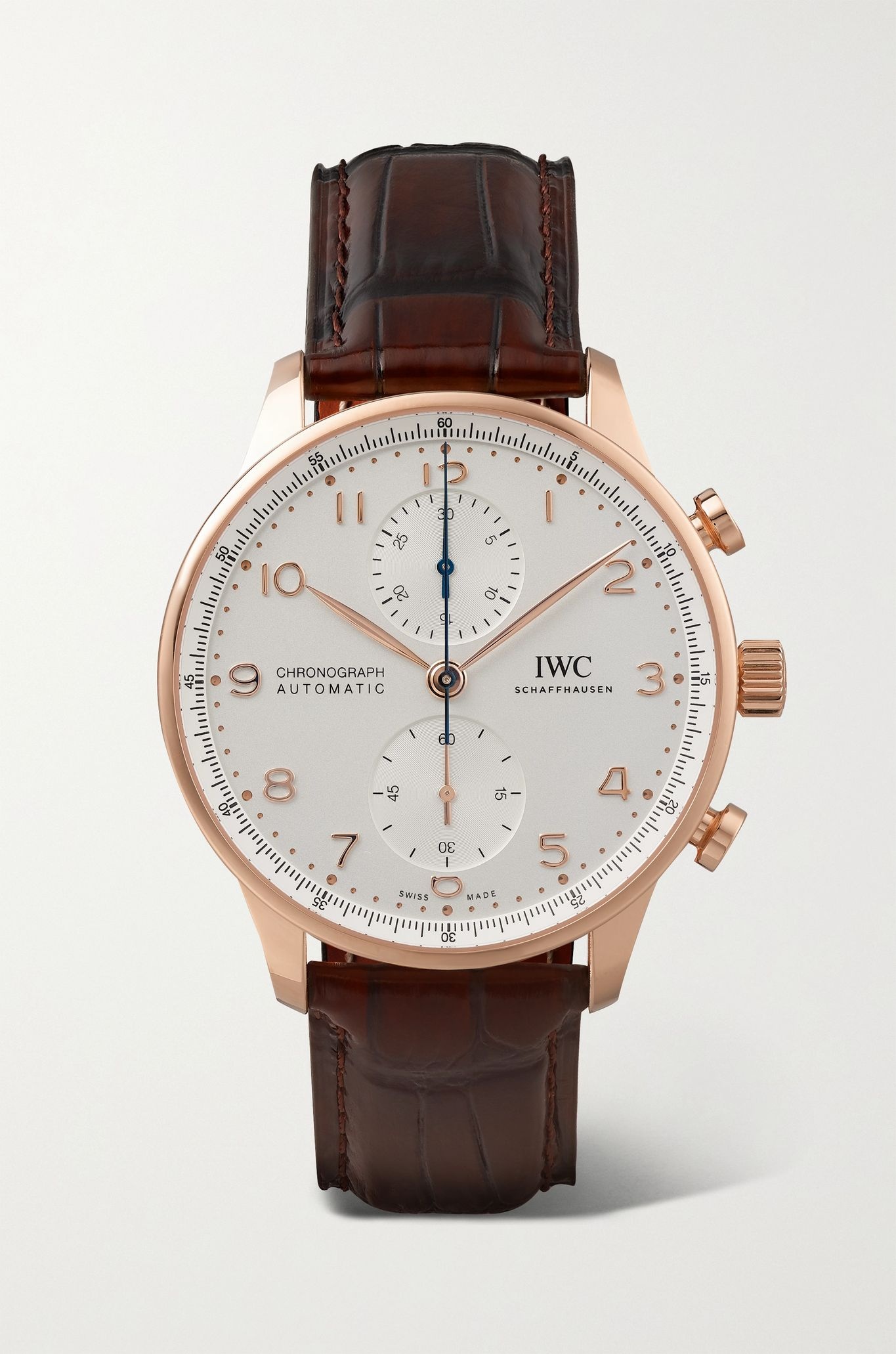 Portugieser Automatic Chronograph 41mm 18-karat red gold and alligator watch - 1