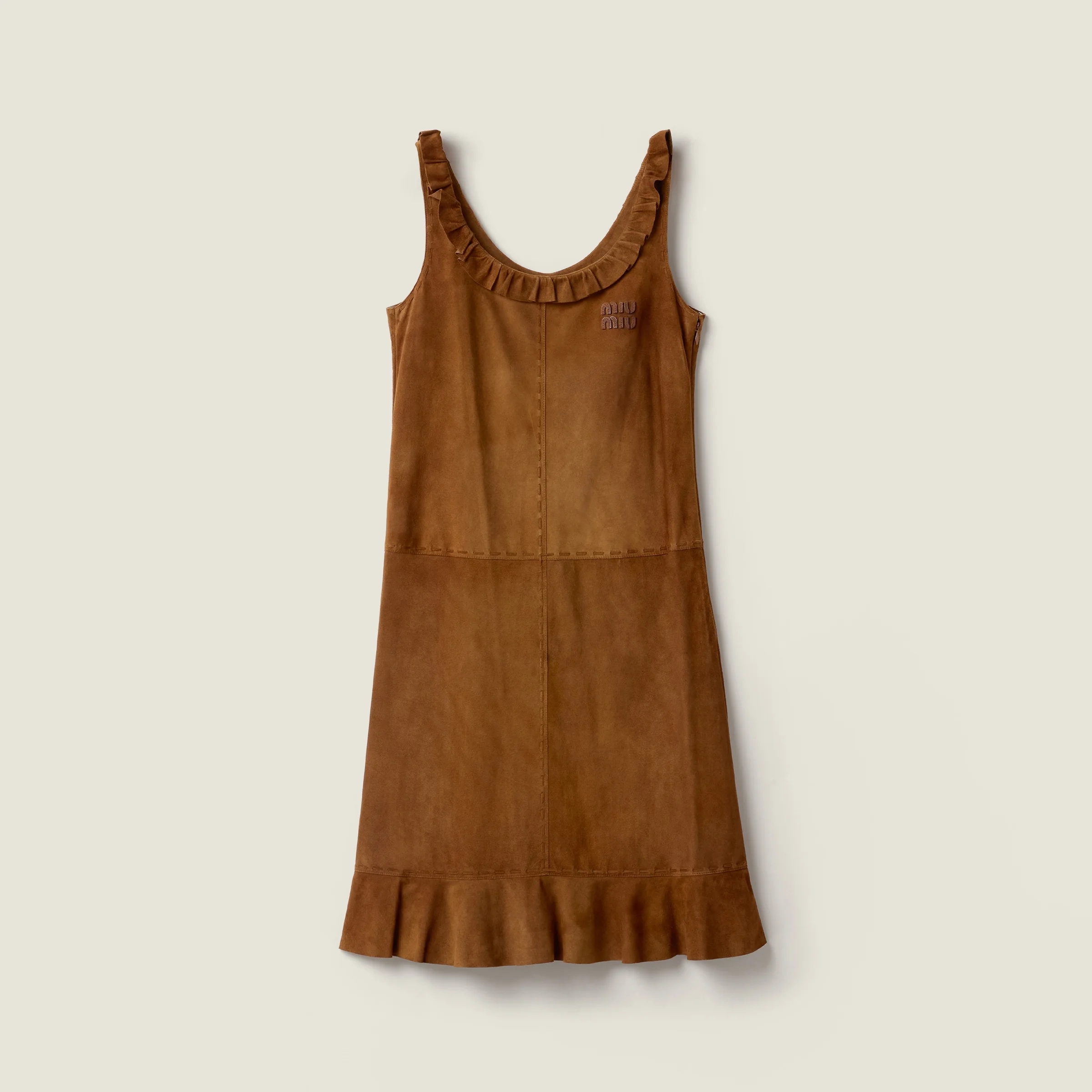 Waxed suede dress - 1