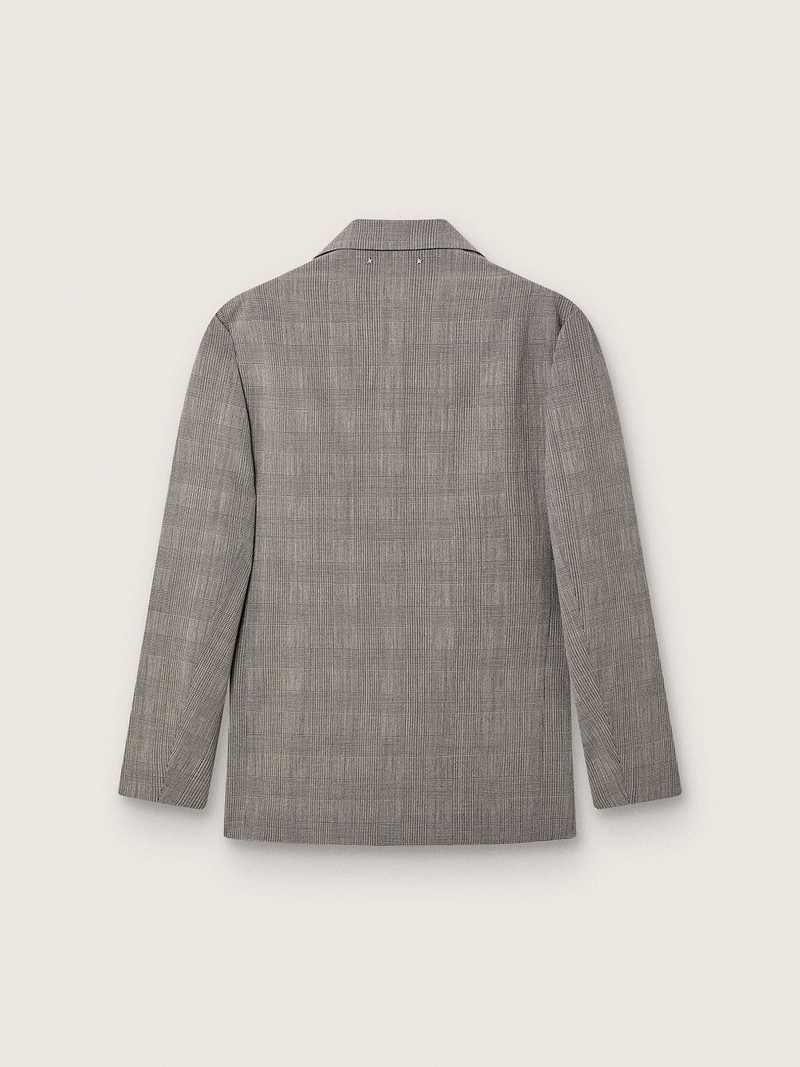 Golden Goose Men's jacket in gray Prince of Wales check wool outlook