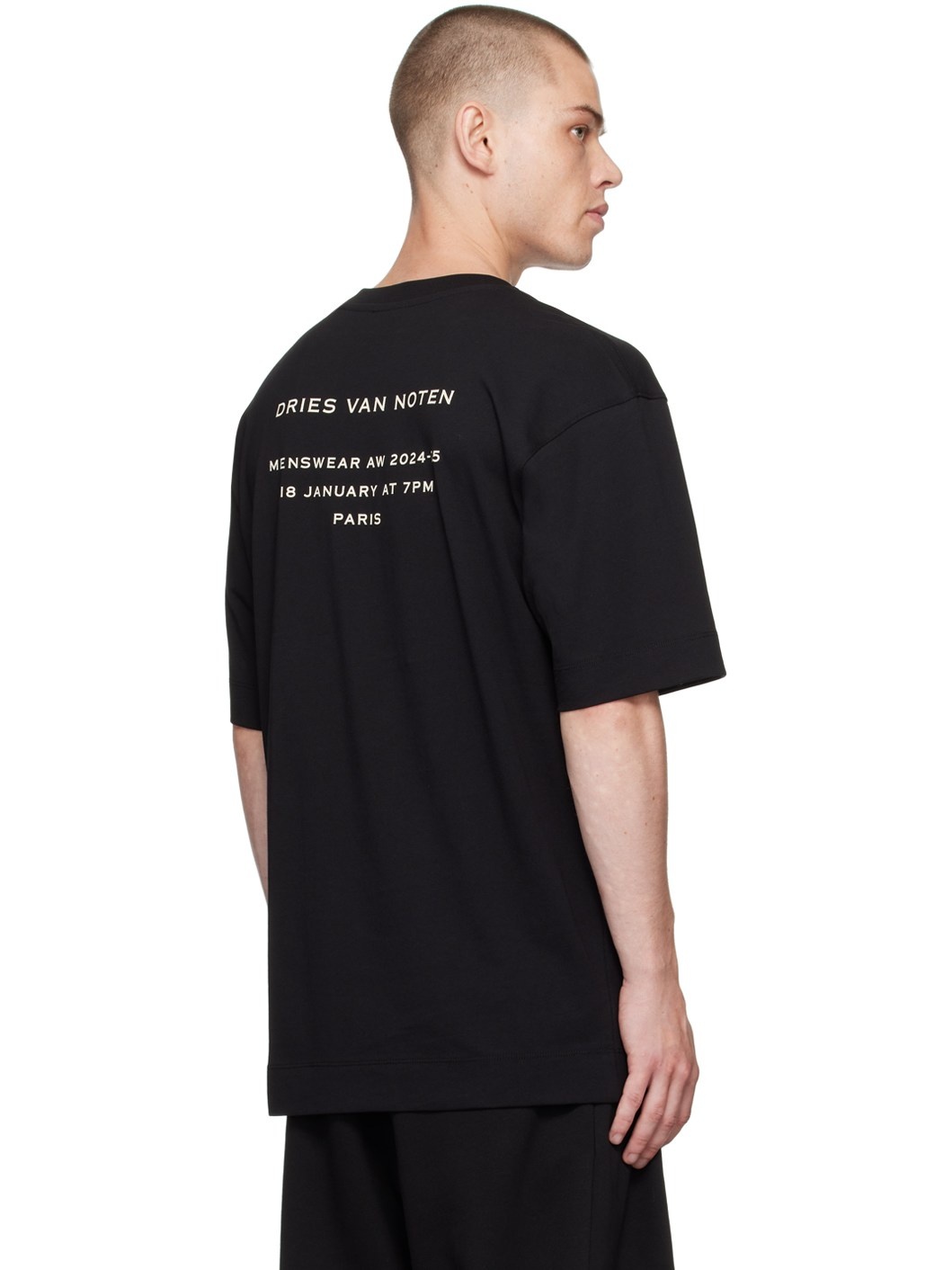 Dries Van Noten Black Theme Song T-Shirt | REVERSIBLE