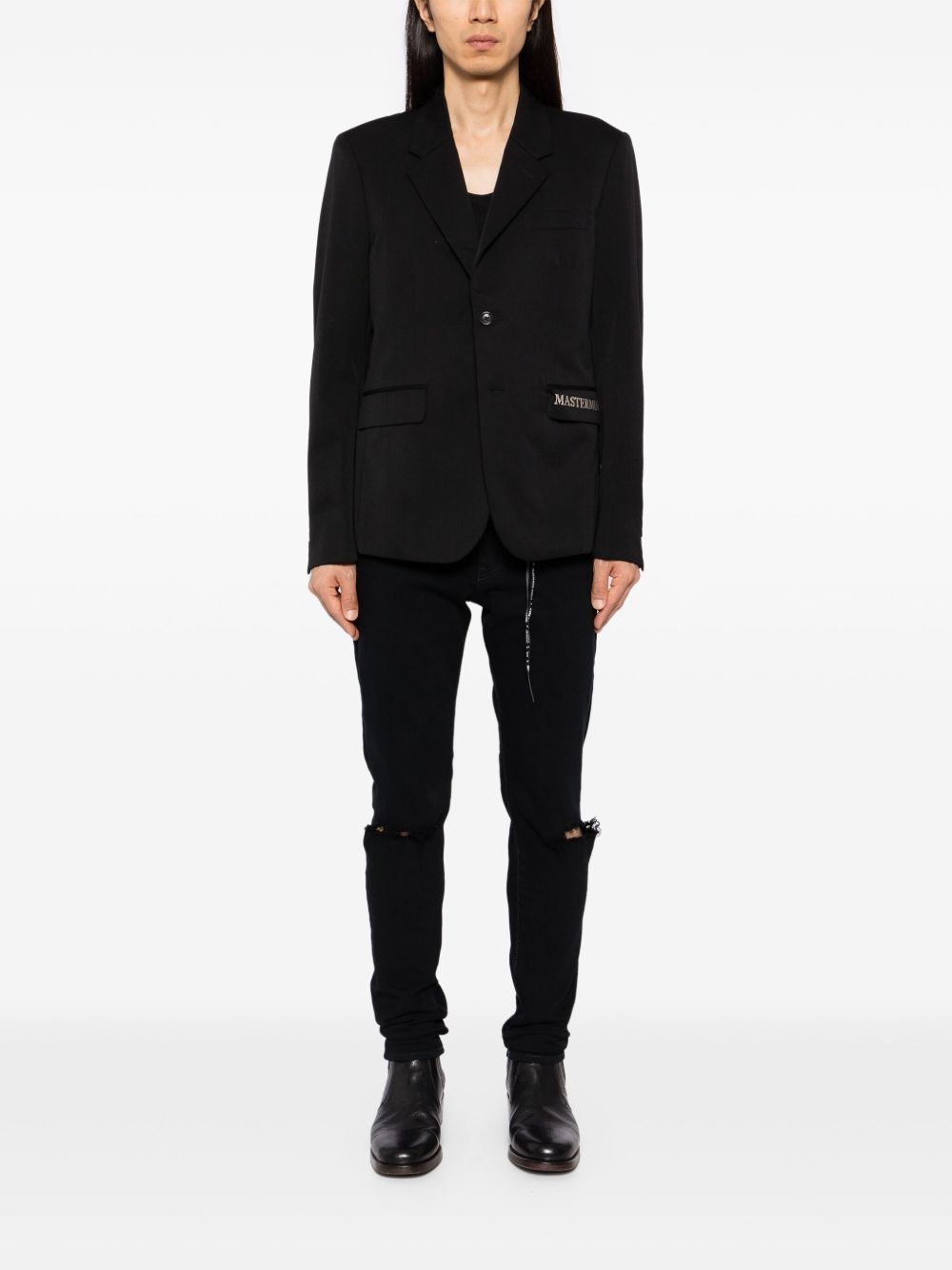logo-embroidered blazer - 2